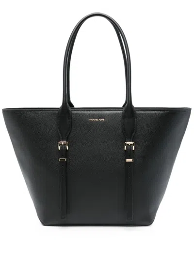 Michael Kors Lg Buckle Tote In Black