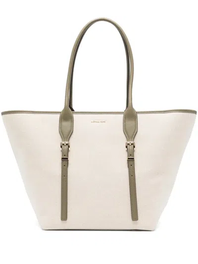 Michael Kors Lg Buckle Tote In Neutral