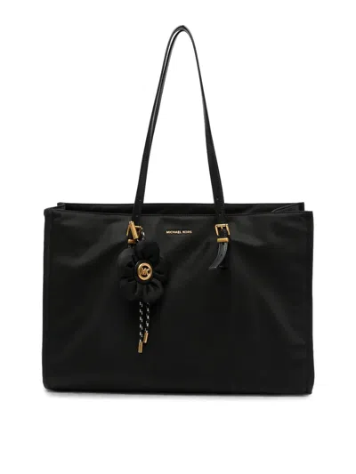 Michael Kors Lg Bw Mf Tz Tote Bag With Charm In Black