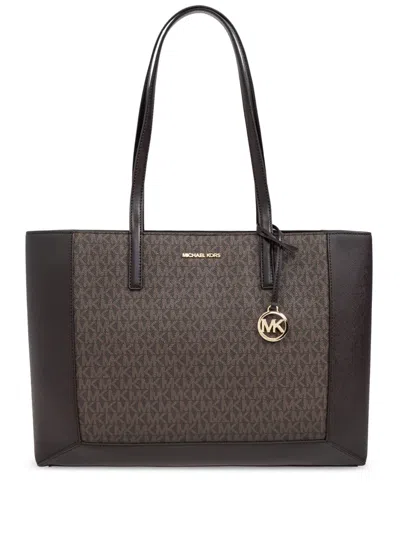 Michael Kors Lg Ew Tote In Brown