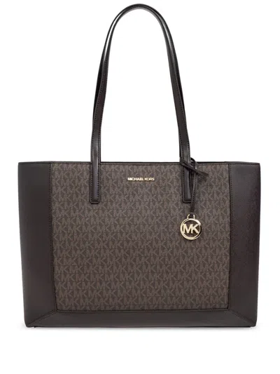 Michael Kors Lg Ew Tote In Brown