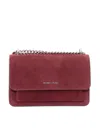 Michael Kors Suede Shoulder Bag Chain Strap In Red