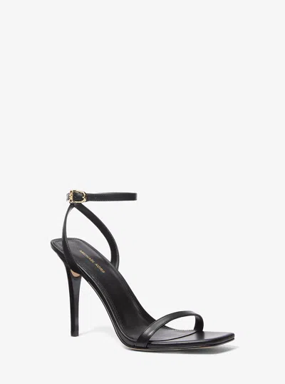 Michael Kors Liana Leather Sandal In Black
