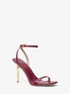 Michael Kors Liana Leather Sandal In Burgundy