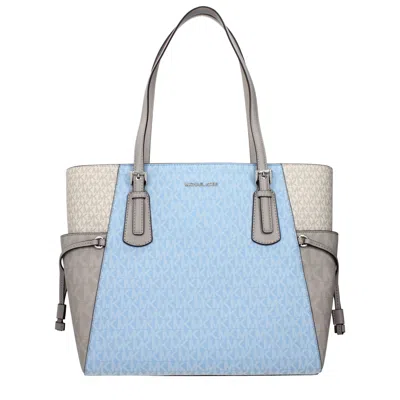 Michael Kors Light Blue Fabric Shoulder Bags