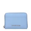 Michael Kors Light Blue Leather Cardholders In Multi
