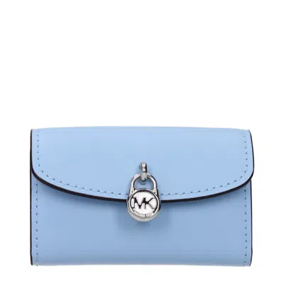 Michael Kors Light Blue Leather Wallets In Brown
