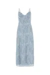 Michael Kors Jacquard Texture Knee Length Dress In Light Blue