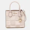MICHAEL KORS LIGHT LEATHER AND SUEDE MERCER TOTE