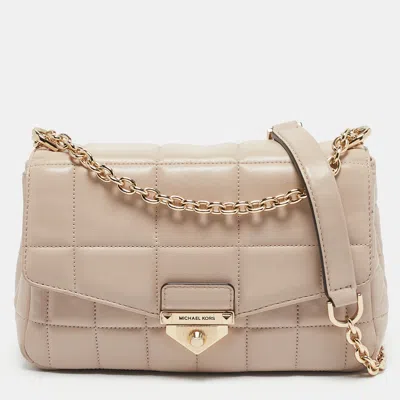 Pre-owned Michael Kors Light Pink Quilted Leather Large Soho Shoulder Bag