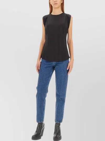 Michael Kors Lightweight Sleeveless Viscose Tops In Black