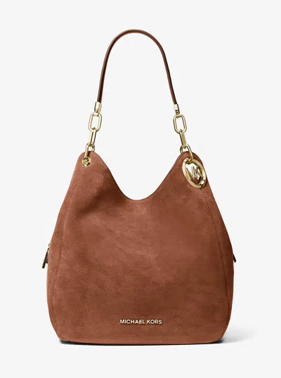 MICHAEL KORS LILLIE LARGE SUEDE SHOULDER BAG