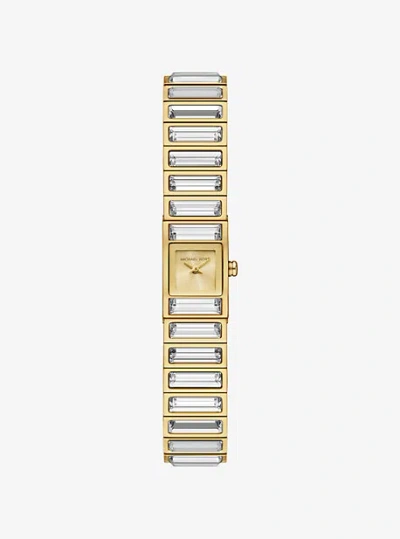 Michael Kors Limited-edition Mini Darrington Pavé Bezel Gold-tone Watch