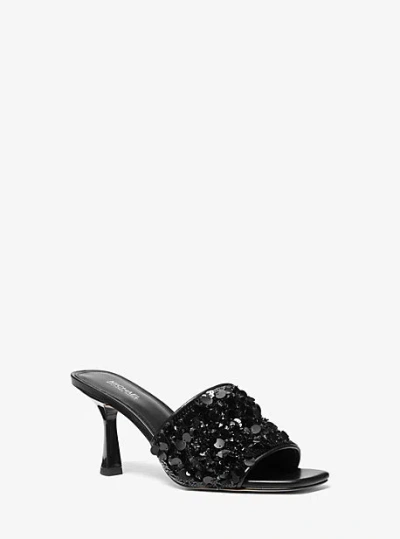 Michael Kors Limited-edition Tessa Hand-embellished Mule In Black