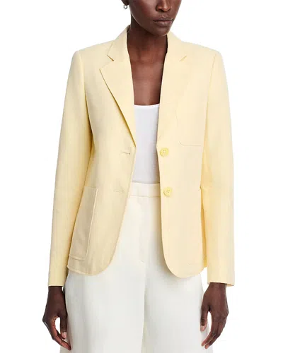 Michael Kors Linen And Cotton Patch Pocket Blazer In Yellow