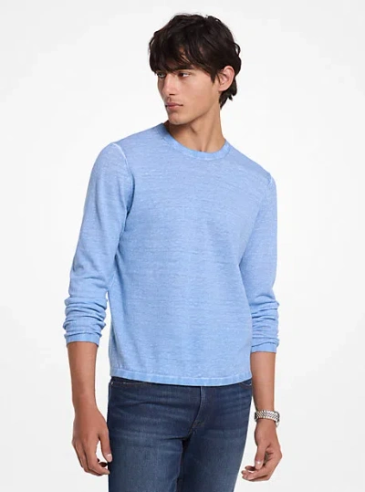 Michael Kors Linen And Cotton Sweater In Blue