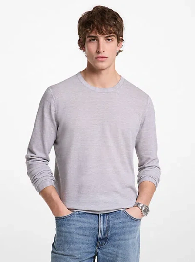 Michael Kors Linen And Cotton Sweater In Silver