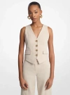 Michael Kors Linen And Cotton Twill Vest In Natural