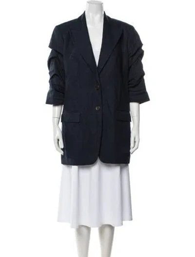 Pre-owned Michael Kors Linen Blazer In Blue
