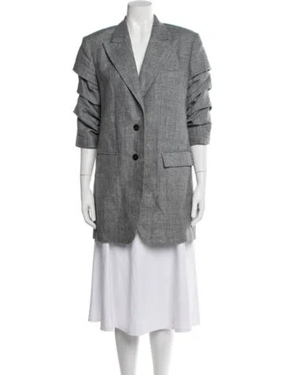 Pre-owned Michael Kors Linen Blazer In Grey