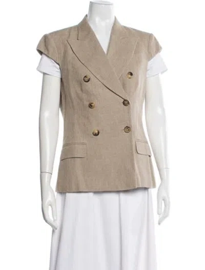 Pre-owned Michael Kors Linen Blazer In Neutrals