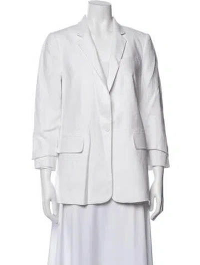 Pre-owned Michael Kors Linen Blazer In White