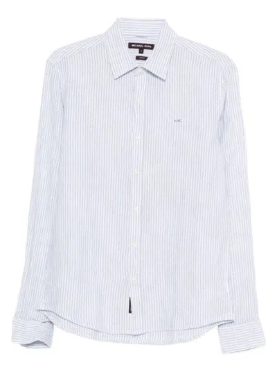 Michael Kors Linen Button-up Shirt For Men In Blue