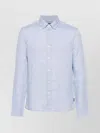 Michael Kors Linen Chambray Button-down Collar Shirt In Blue