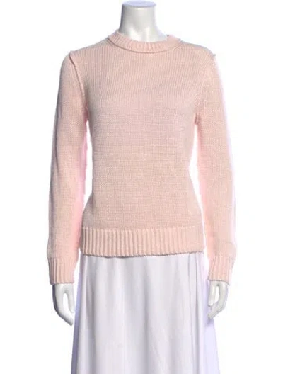 Pre-owned Michael Kors Linen Crew Neck Sweater In Pink