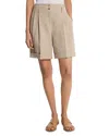 Michael Kors Linen Cuffed Shorts In Hemp Melange