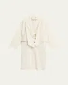 Michael Kors Linen Draped Oversized Wind Coat In Neutral