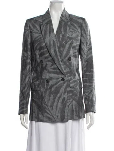 Pre-owned Michael Kors Linen Floral Print Coat W/ Tags In Grey