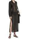 Michael Kors Lace-up Crepe Caftan Dress In Black