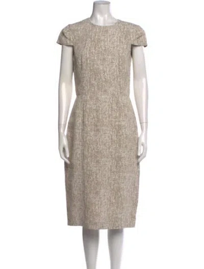 Pre-owned Michael Kors Linen Knee-length Dress In Neutral