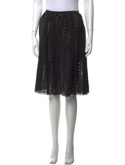 Pre-owned Michael Kors Linen Knee-length Skirt In Black