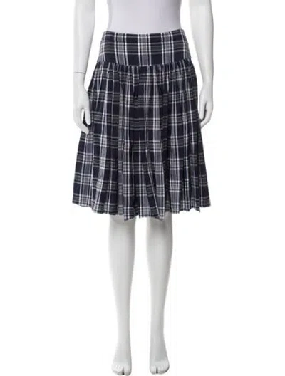 Pre-owned Michael Kors Linen Knee-length Skirt In Blue