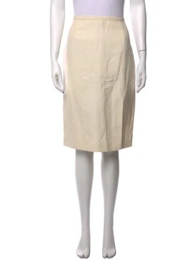 Pre-owned Michael Kors Linen Knee-length Skirt In Neutrals