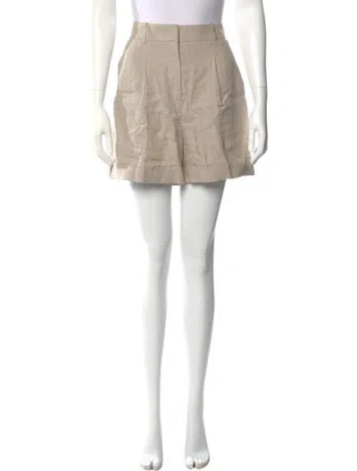 Pre-owned Michael Kors Linen Mini Shorts In Neutral