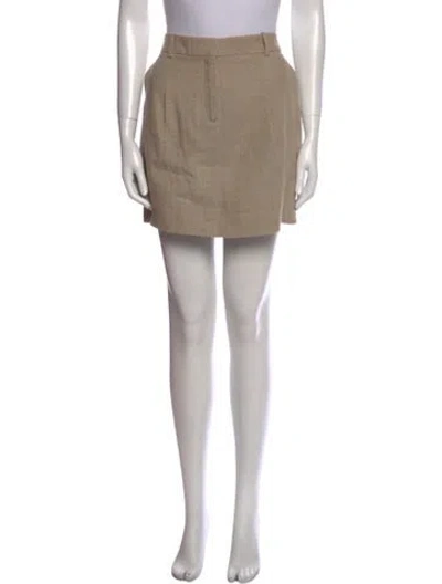 Pre-owned Michael Kors Linen Mini Skirt In Neutral