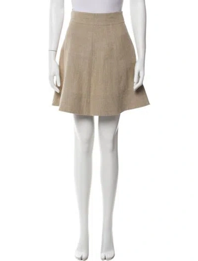 Pre-owned Michael Kors Linen Mini Skirt In Neutral