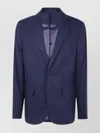 Michael Kors Linen Notch Blazer Flap Pockets In Blue