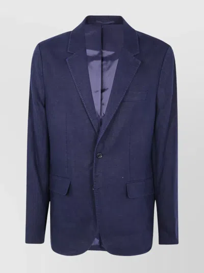 MICHAEL KORS LINEN NOTCH BLAZER FLAP POCKETS