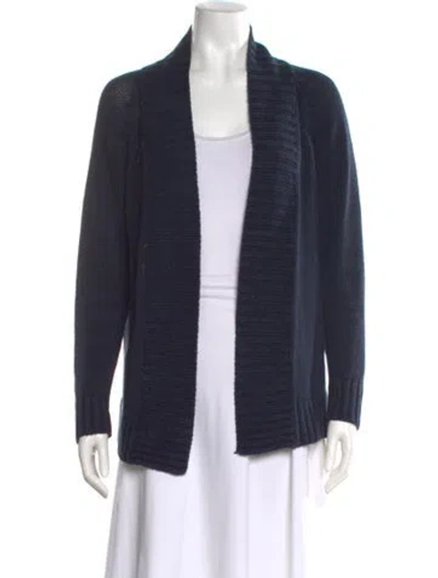 Pre-owned Michael Kors Linen Open Front Sweater In Blue