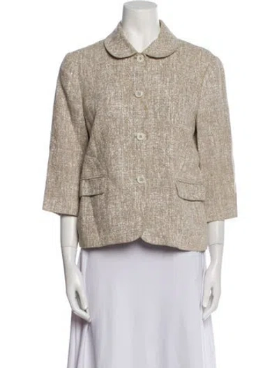 Pre-owned Michael Kors Linen Printed Jacket In Neutral