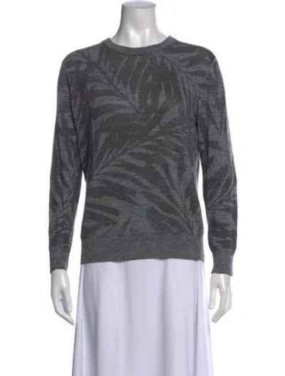 Pre-owned Michael Kors Linen Printed Top In Grey