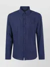 Michael Kors Tailored Shirt With Long Sleeves And Button-down Collar In Blue