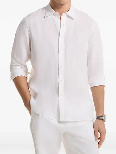 Michael Kors Linen Shirt Regular Fit Long Sleeves In White