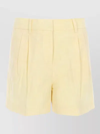 Michael Kors Linen Shorts Pleated Front Belt Loops In Orange