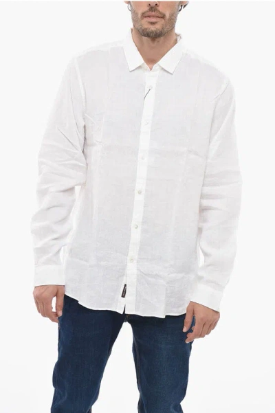 Michael Kors Linen Slim Fit Shirt In White