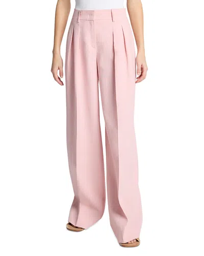 Michael Kors Linen Slouch Trousers In Pink